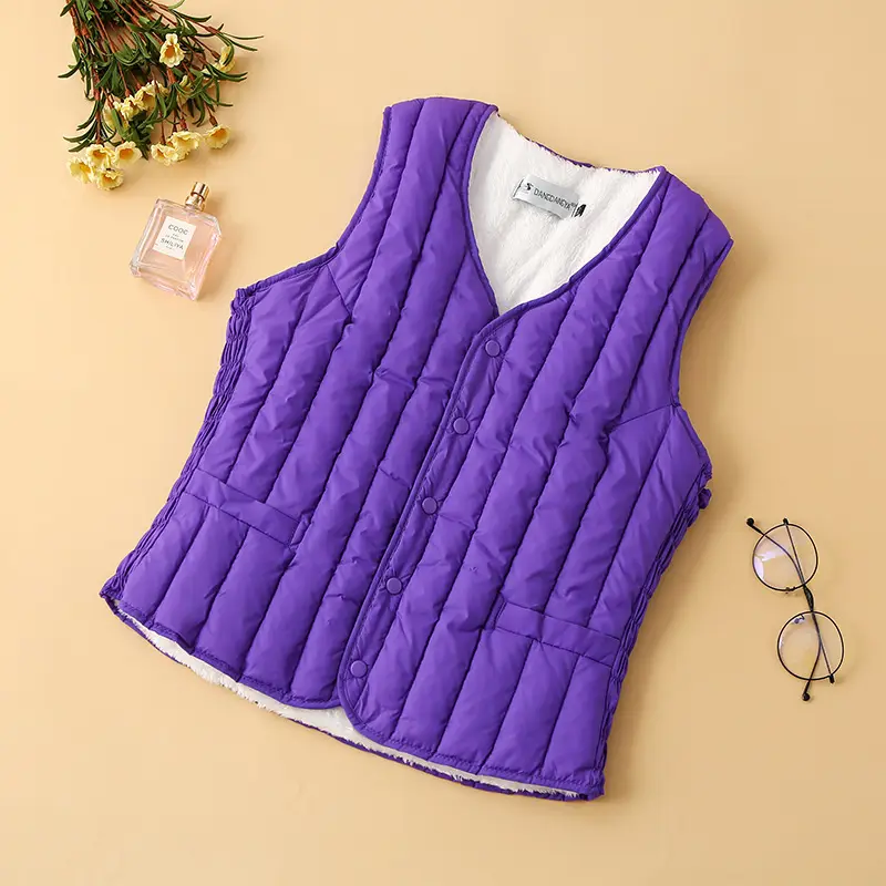 Autumn Winter Velvet Vest for Women Plus Size Warm Waistcoat Vest - Image 2