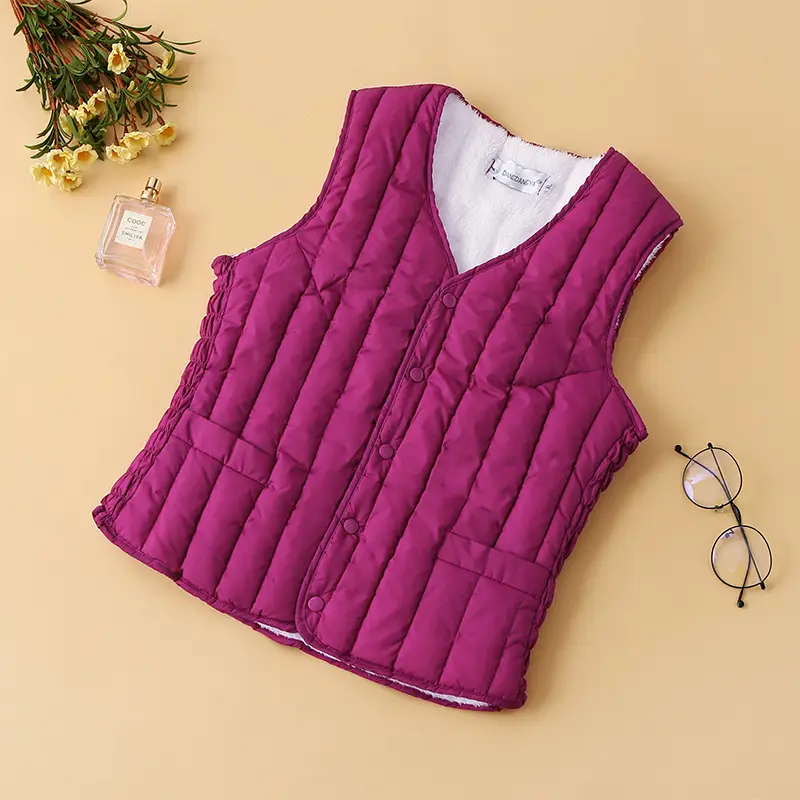 Autumn Winter Velvet Vest for Women Plus Size Warm Waistcoat Vest - Image 3