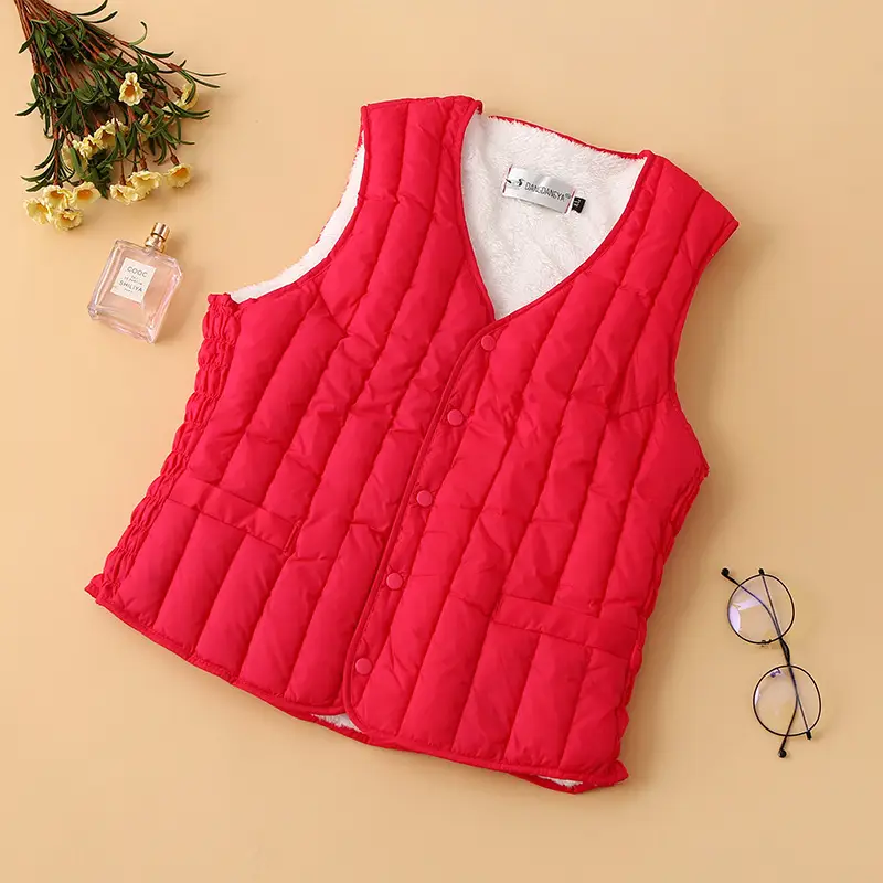 Autumn Winter Velvet Vest for Women Plus Size Warm Waistcoat Vest - Image 6