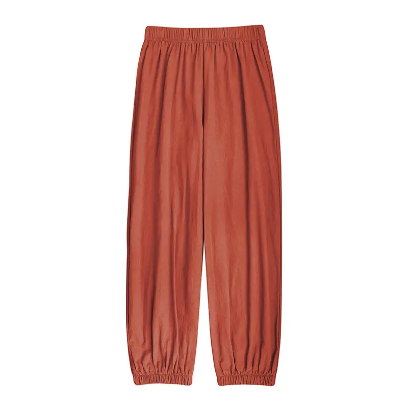 Women's Blue Cotton Linen Cropped Pants 2020 - Image 7