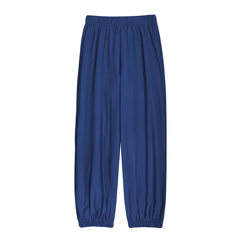 Women's Blue Cotton Linen Cropped Pants 2020 - Image 8