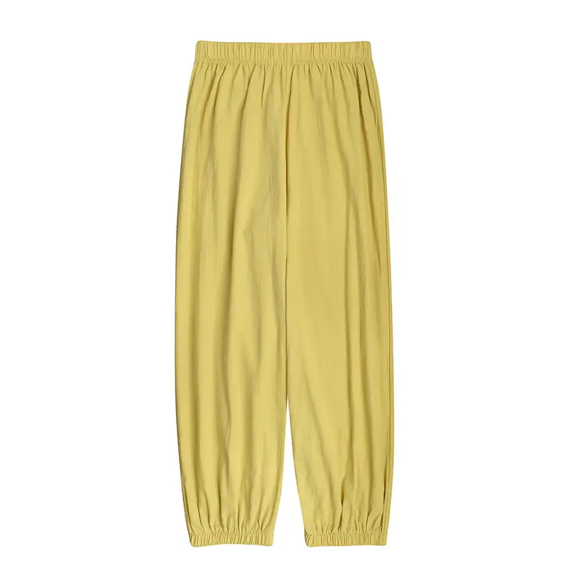 Women's Blue Cotton Linen Cropped Pants 2020 - Image 2