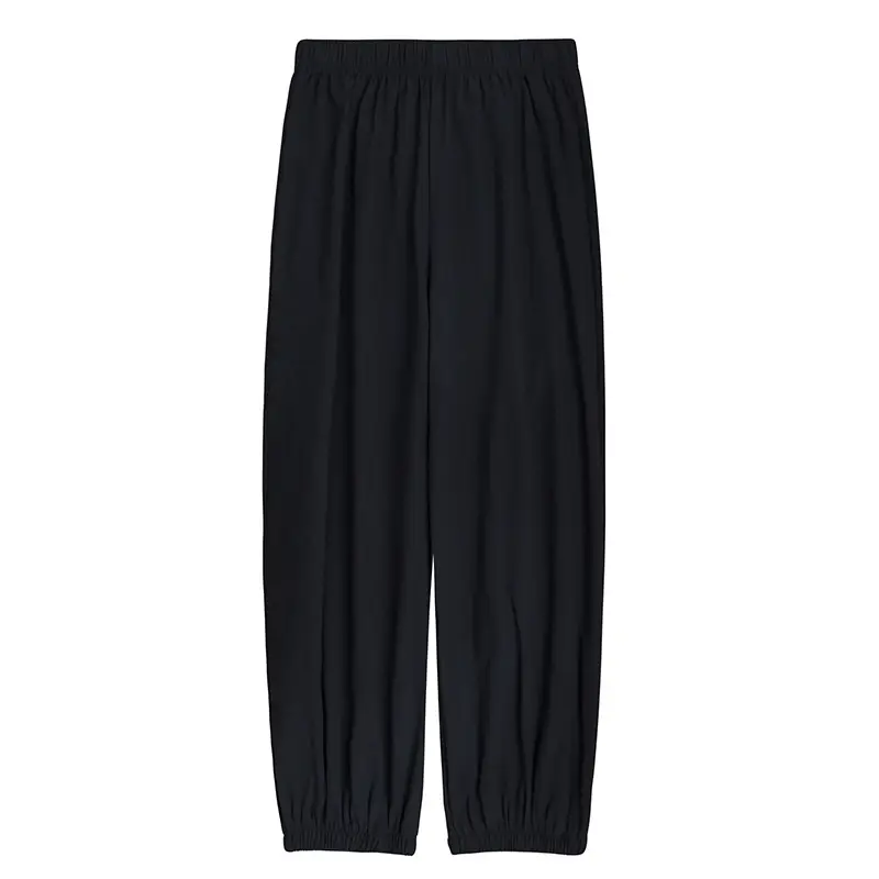 Women's Blue Cotton Linen Cropped Pants 2020 - Image 3