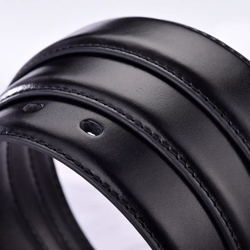 Men's Leather Belt Black Brown Silver Buckle Wholesale Fashion