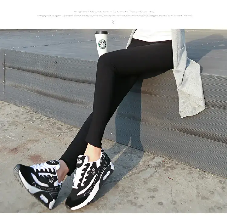 Women White Slim Pencil Leggings High Waist 2020 — feature 7