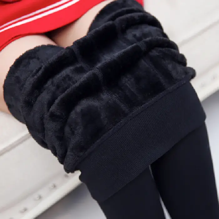 Black Velvet Foot High Waiset Leggings for Women - Image 8