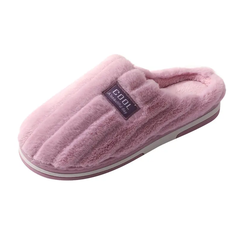 Autumn and Winter Cotton Slippers for Female Couples Home Indoor Warm Plush Slippers for Men Non-Slip Thickeneded Cotton Slippers Winter