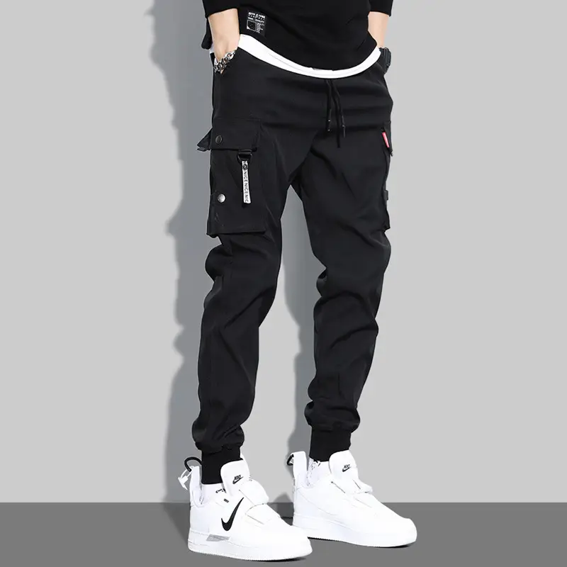 Yu Wenle Men's Black Ankle-Tied Harem Pants - Image 3