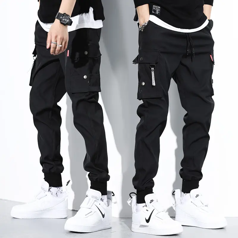 Yu Wenle Men's Black Ankle-Tied Harem Pants - Image 4