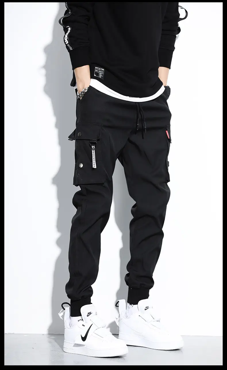 Yu Wenle Men's Black Ankle-Tied Harem Pants — feature 3