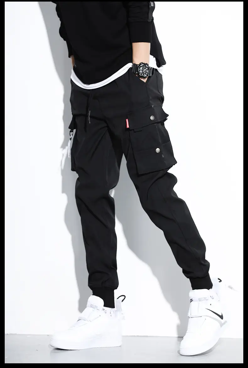 Yu Wenle Men's Black Ankle-Tied Harem Pants — feature 4