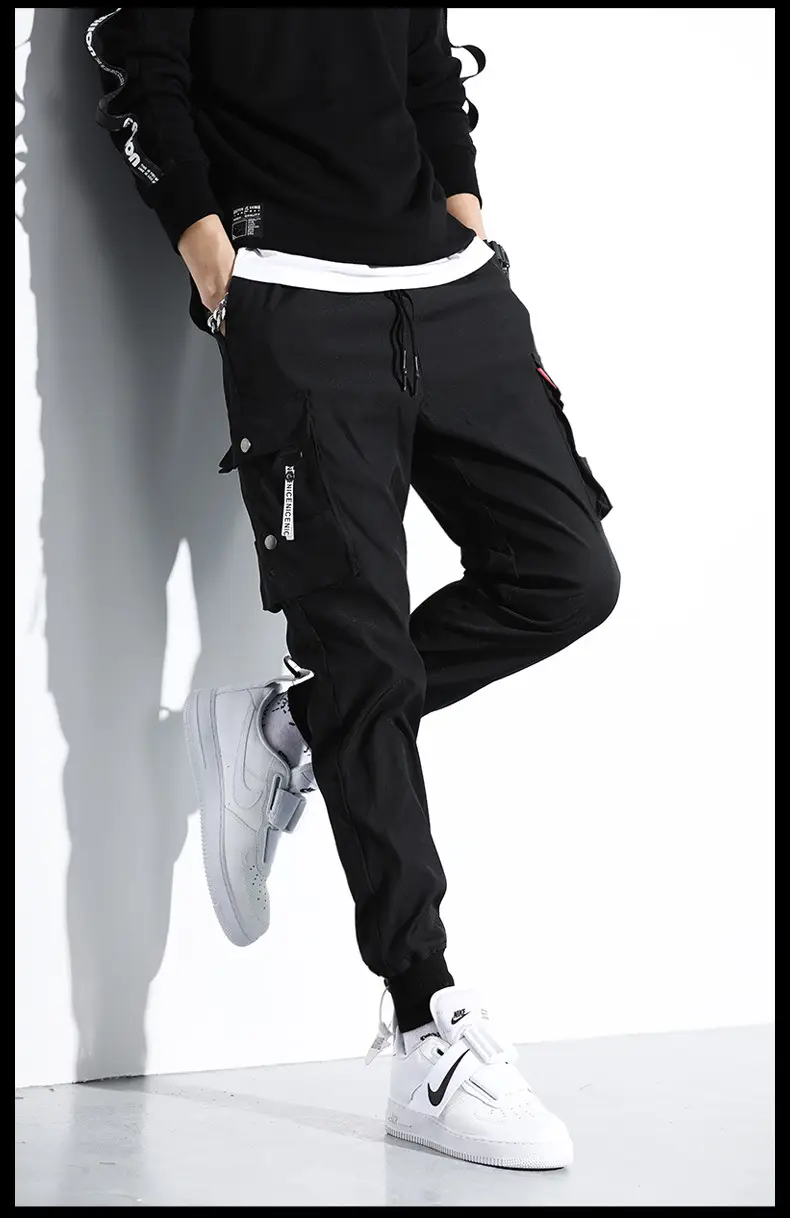 Yu Wenle Men's Black Ankle-Tied Harem Pants — feature 5
