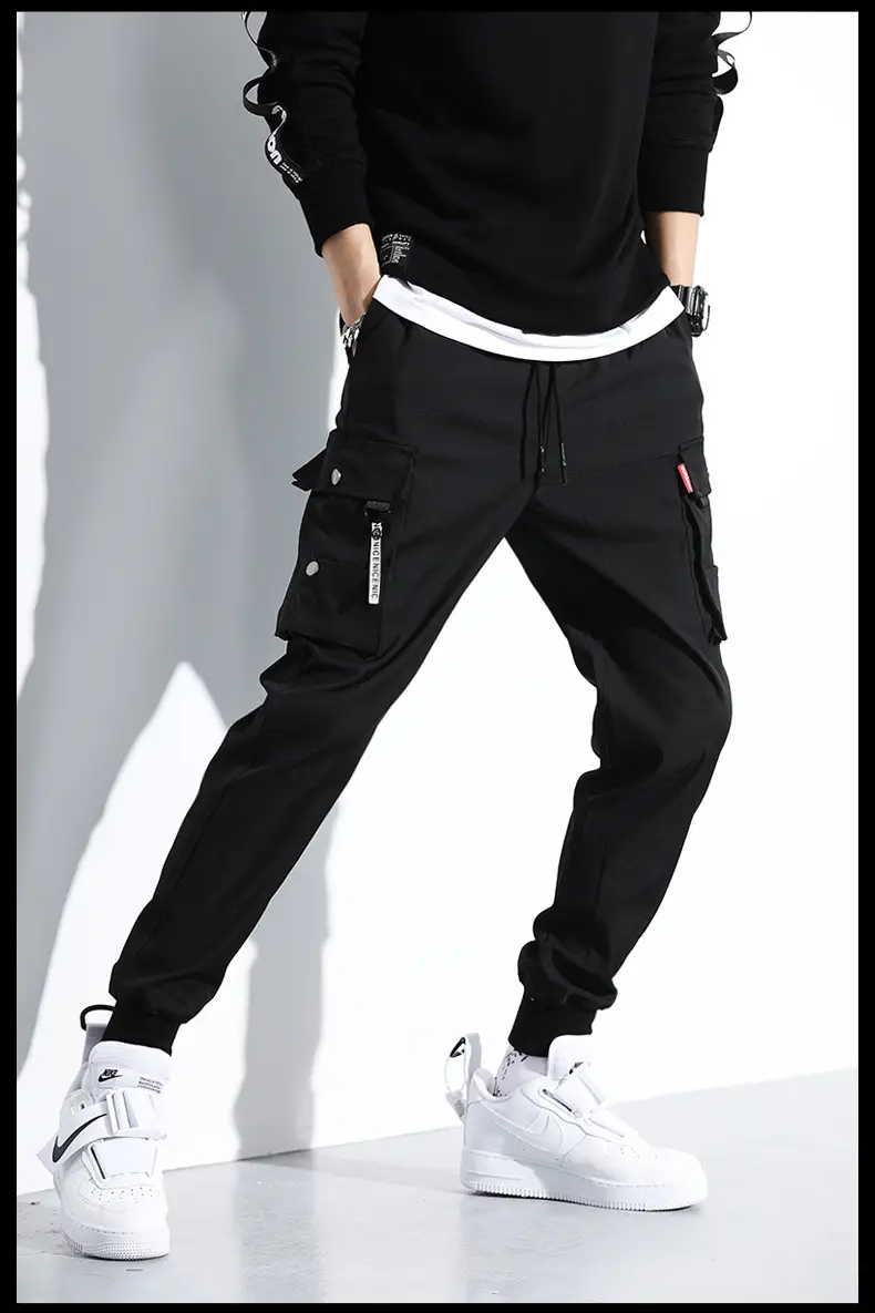 Yu Wenle Men's Black Ankle-Tied Harem Pants — feature 6