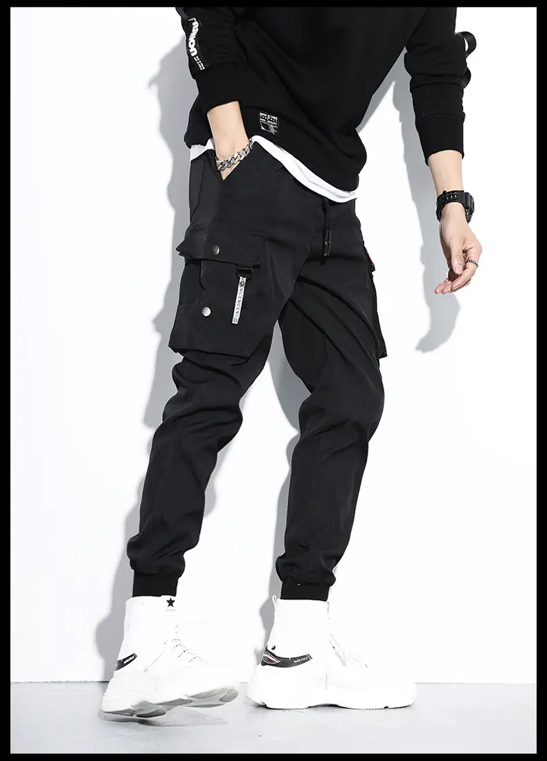 Yu Wenle Men's Black Ankle-Tied Harem Pants — feature 7