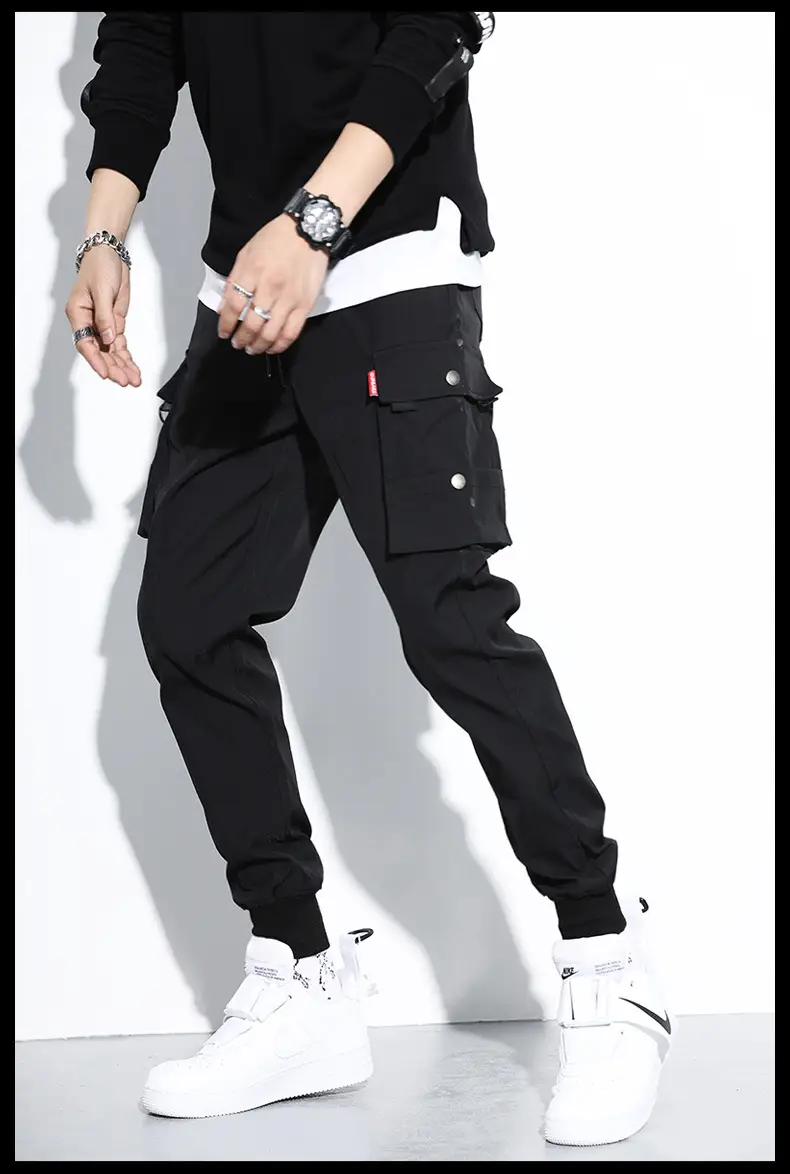 Yu Wenle Men's Black Ankle-Tied Harem Pants — feature 9