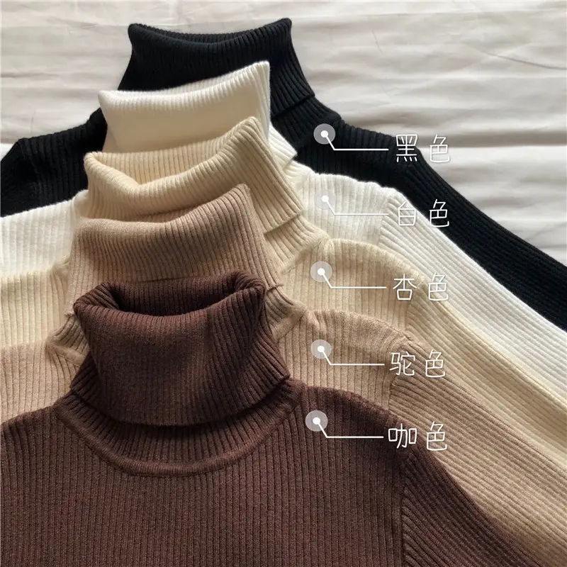 Black Slim Fit High Collar Long Sleeve Top for Women - Image 12