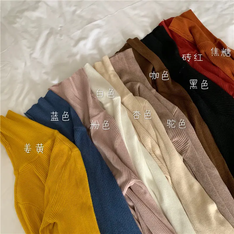 Black Slim Fit High Collar Long Sleeve Top for Women — feature 5