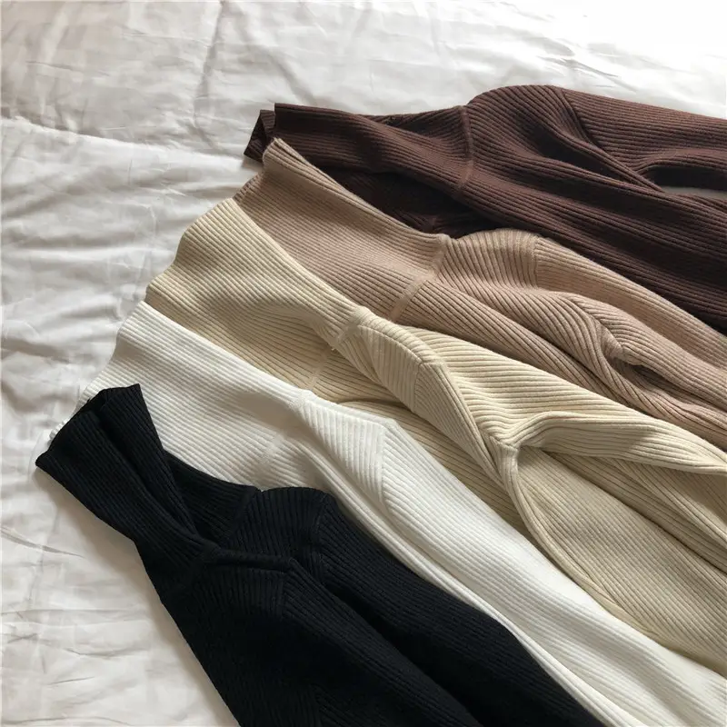 Black Slim Fit High Collar Long Sleeve Top for Women — feature 9