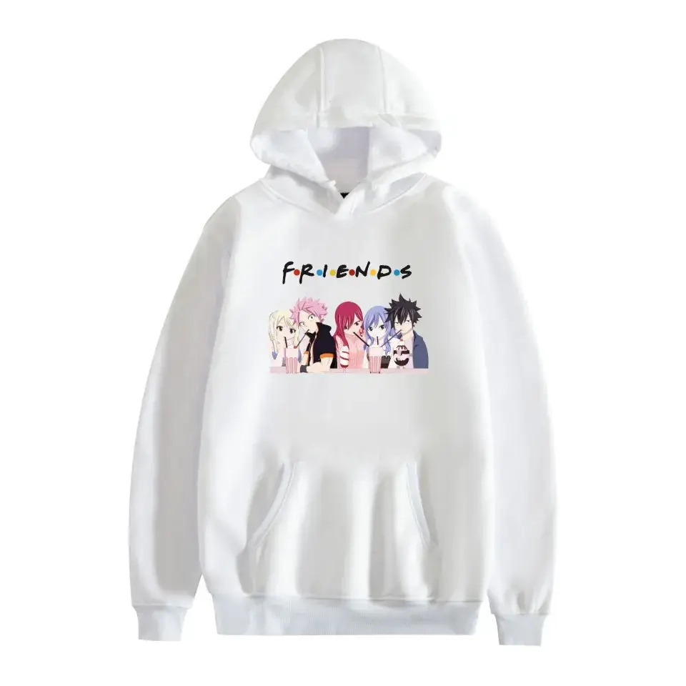 Grey Printed Hoodie for Friends Graphic Casual Wear