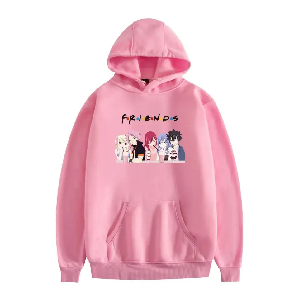 Grey Printed Hoodie for Friends Graphic Casual Wear
