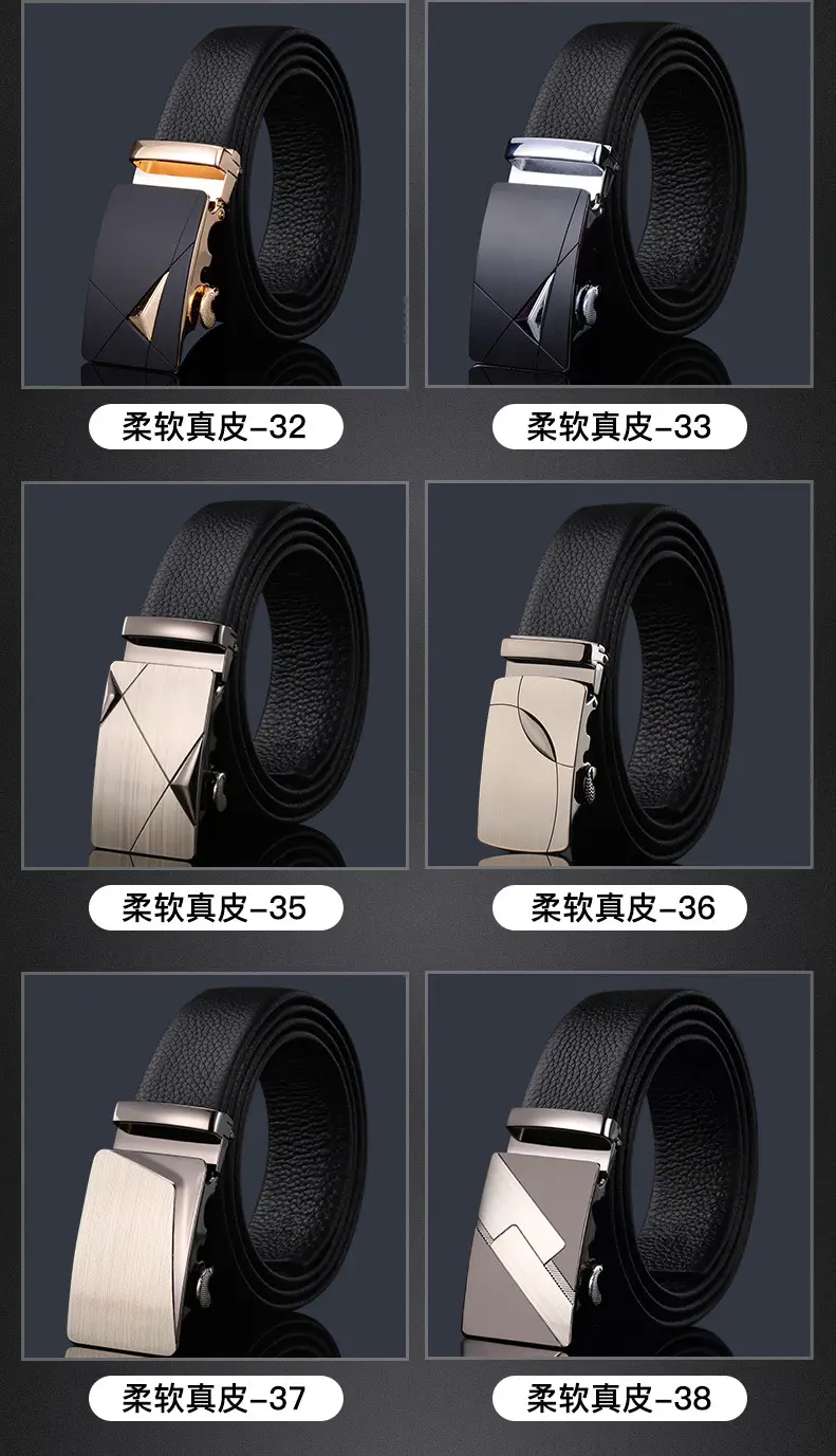 Men's Black Leather Belt with Automatic Buckle β feature 10