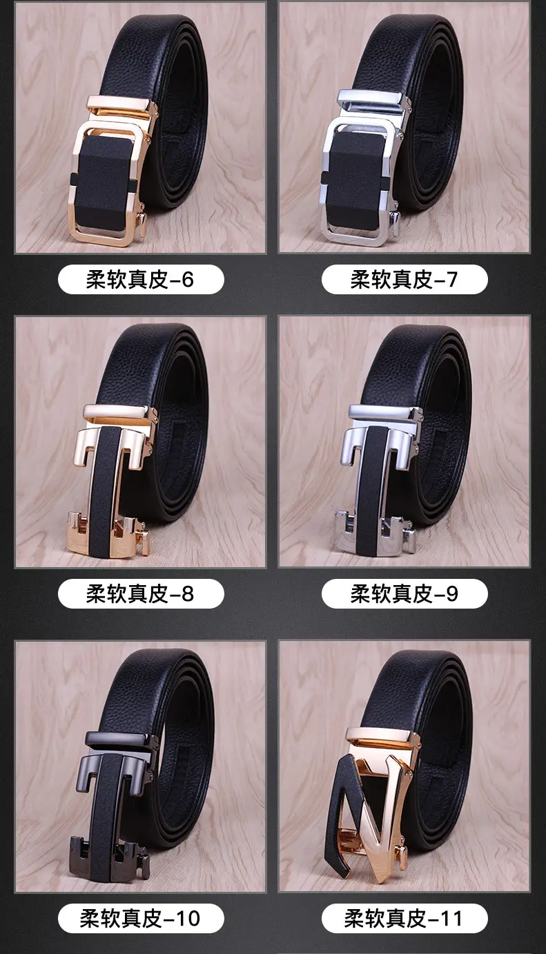Men's Black Leather Belt with Automatic Buckle β feature 6