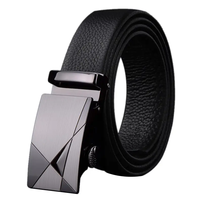 Men's Black Leather Belt with Automatic Buckle - Image 26