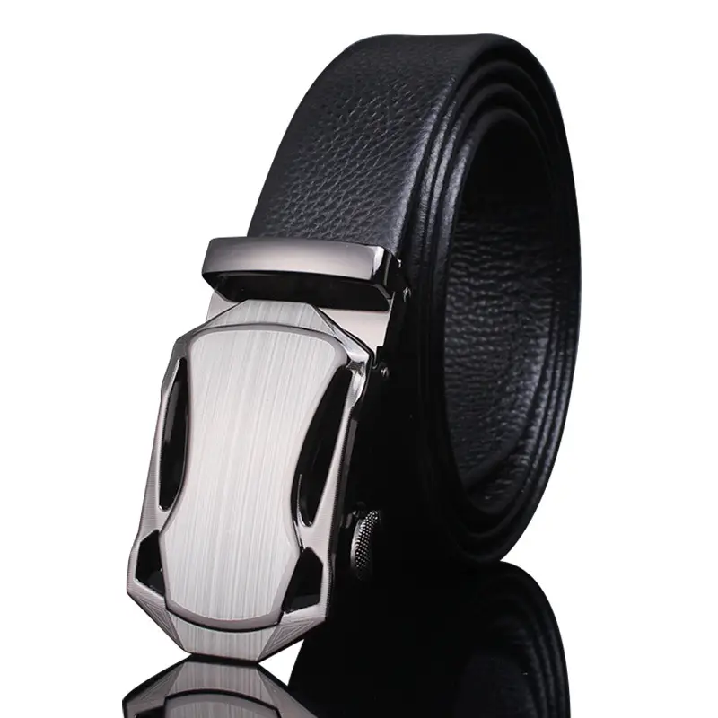 Men's Black Leather Belt with Automatic Buckle - Image 27