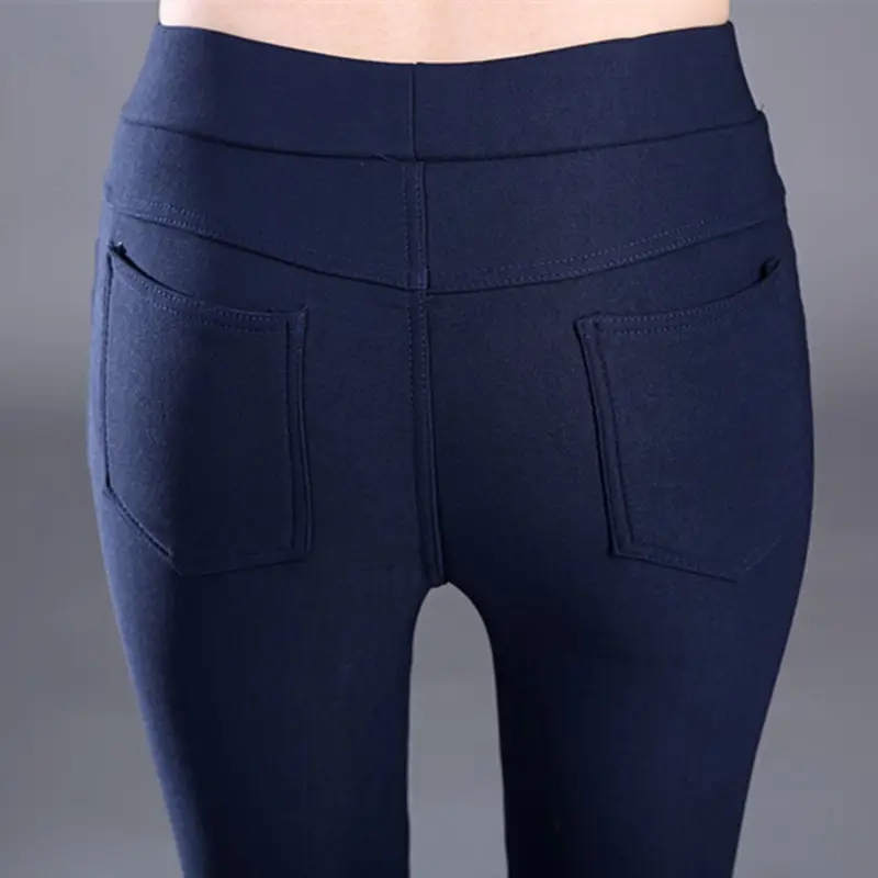 Women White Fleece Leggings Winter Warm Tight Stretch - Image 9