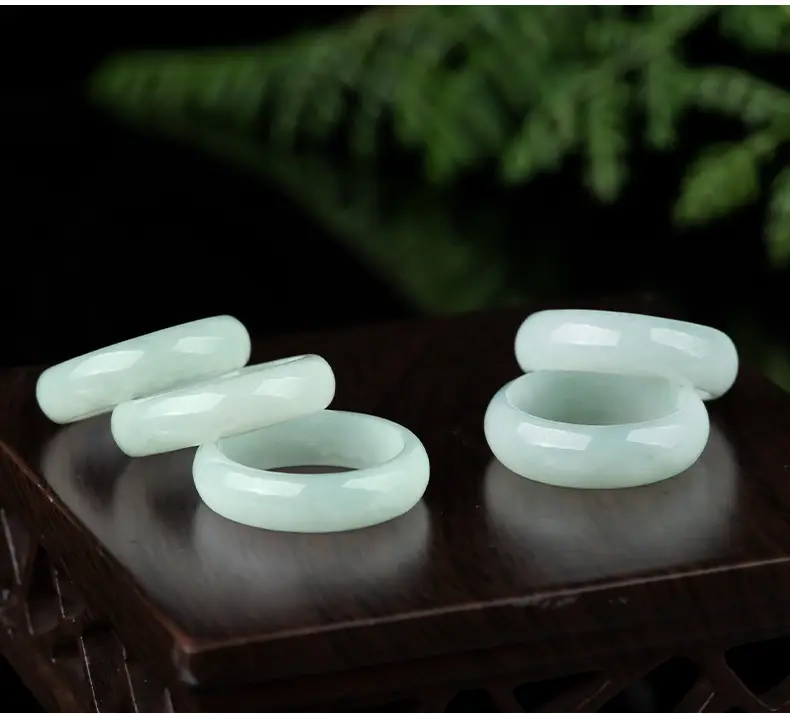 Natural Burmese Jade Ring for Men Women Ice Green — feature 2