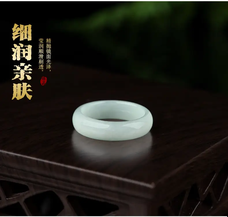 Natural Burmese Jade Ring for Men Women Ice Green — feature 8