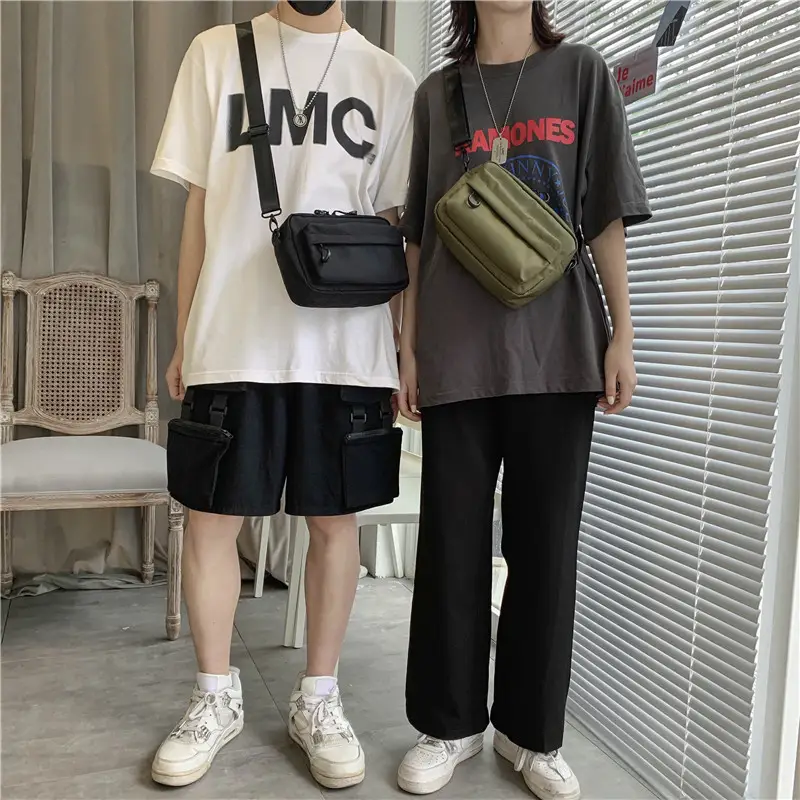 Men's Black Mesh Zip Bag with Heart Design - Image 4