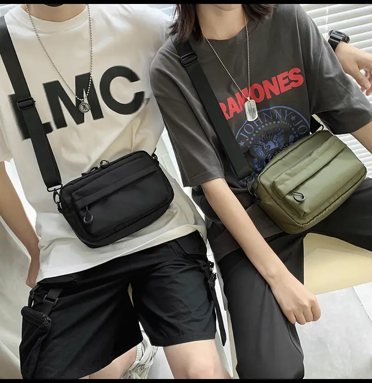 Men's Black Mesh Zip Bag with Heart Design — feature 10