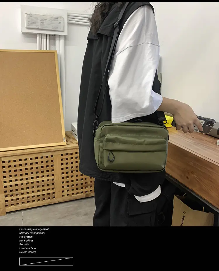Men's Black Mesh Zip Bag with Heart Design — feature 2