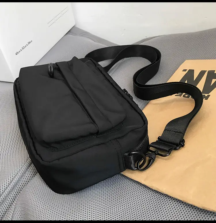 Men's Black Mesh Zip Bag with Heart Design — feature 21