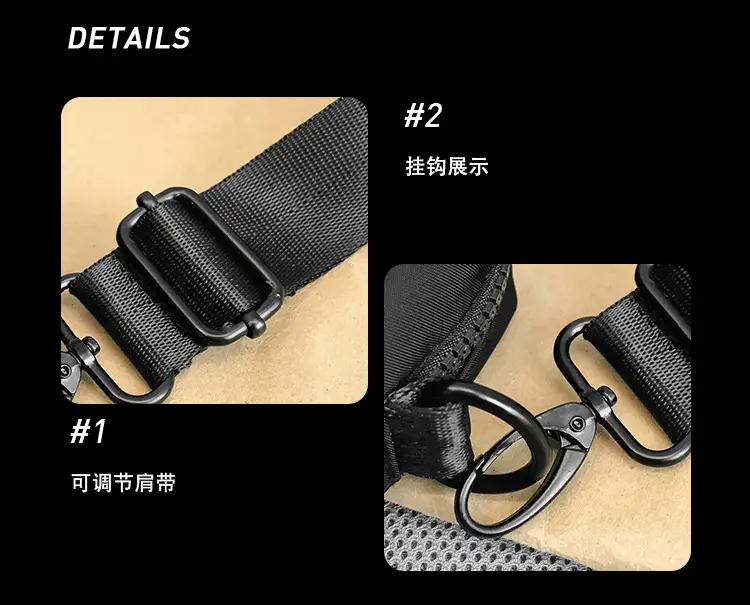 Men's Black Mesh Zip Bag with Heart Design — feature 25