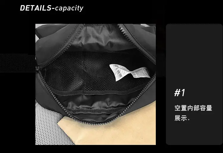 Men's Black Mesh Zip Bag with Heart Design — feature 28