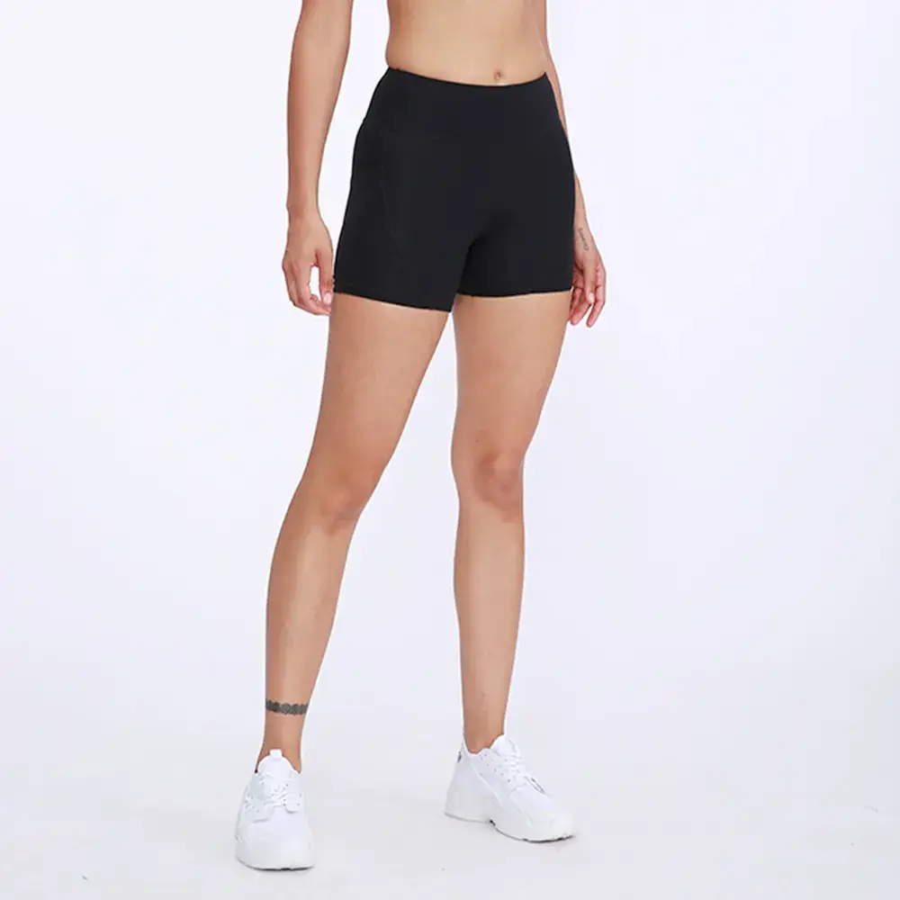 Cross-border New Stitching Sports Three-part Pants Skin-friendly Naked Peach Hip Elastic Tight Yoga Shorts for Women