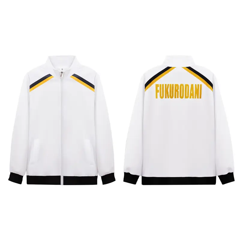 Fukurodani Youth Volleyball Jacket White Black Hooded