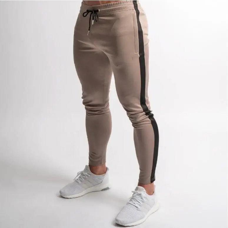 Men Slim Fit Track Pants with Black Side Stripe - Image 4