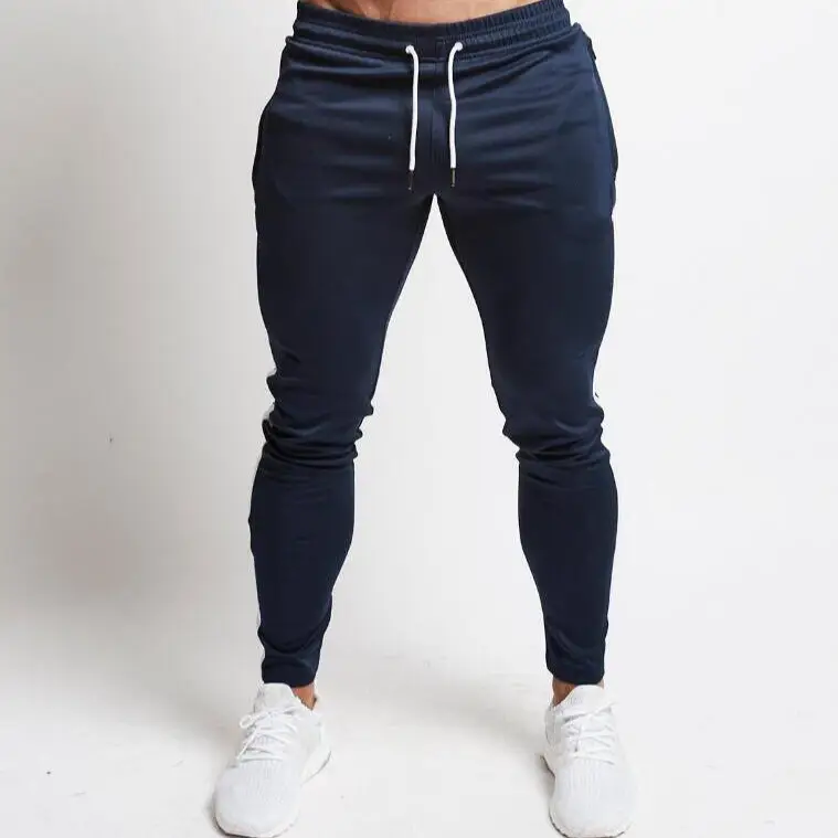 Men Slim Fit Track Pants with Black Side Stripe - Image 6