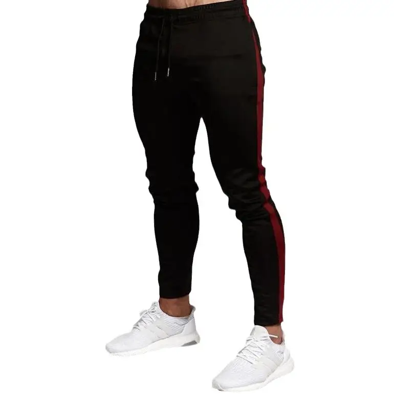 Men Slim Fit Track Pants with Black Side Stripe - Image 7