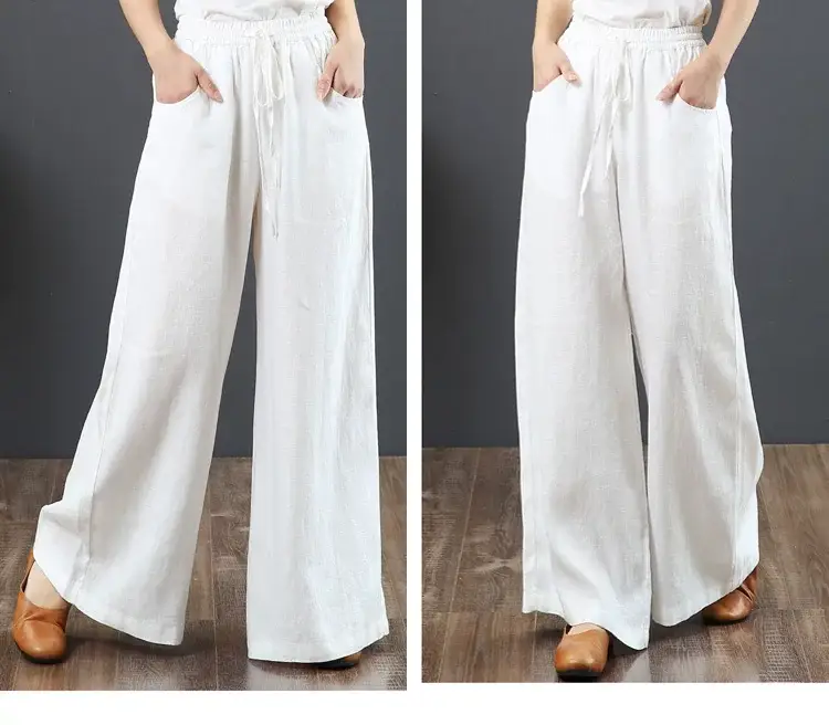 Korean Linen Wide Leg Pants Large Women — feature 10