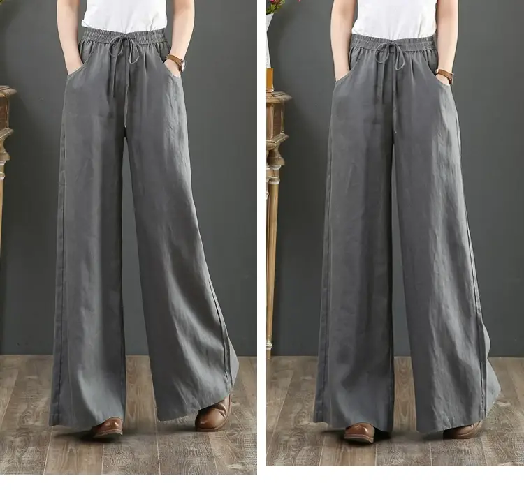 Korean Linen Wide Leg Pants Large Women — feature 15