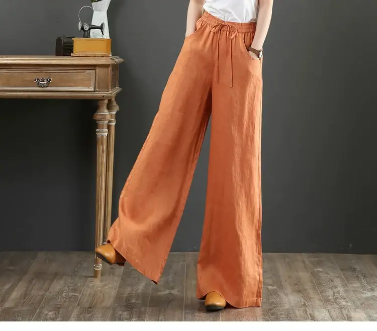 Korean Linen Wide Leg Pants Large Women — feature 16