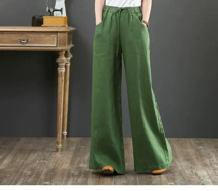 Korean Linen Wide Leg Pants Large Women — feature 18