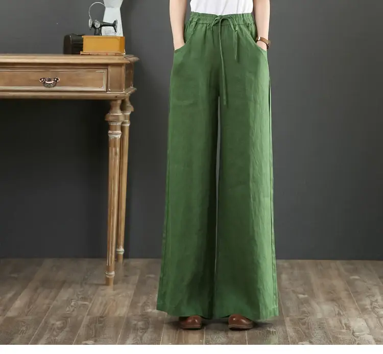 Korean Linen Wide Leg Pants Large Women — feature 20