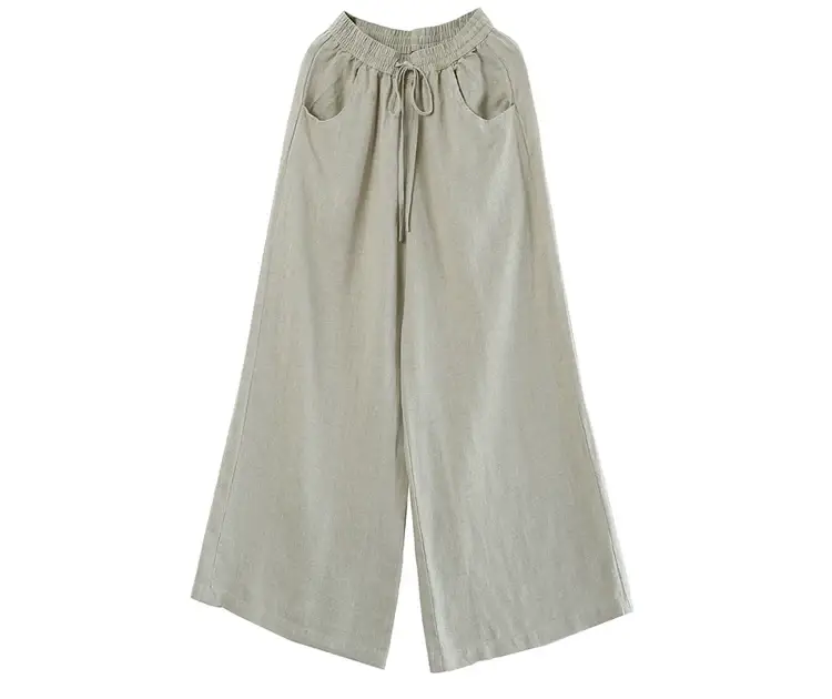 Korean Linen Wide Leg Pants Large Women — feature 3