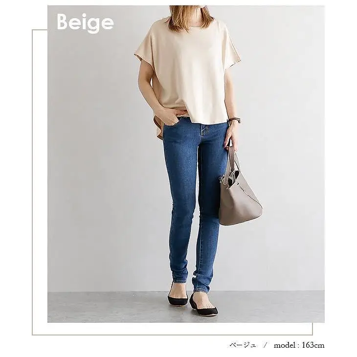 Women Loose T-Shirt Summer Back View Tan — feature 10
