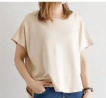 Women Loose T-Shirt Summer Back View Tan - Image 4